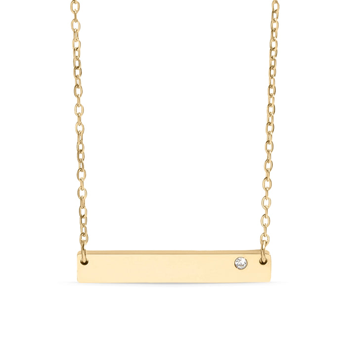 Golden Bar Necklace - Engraving