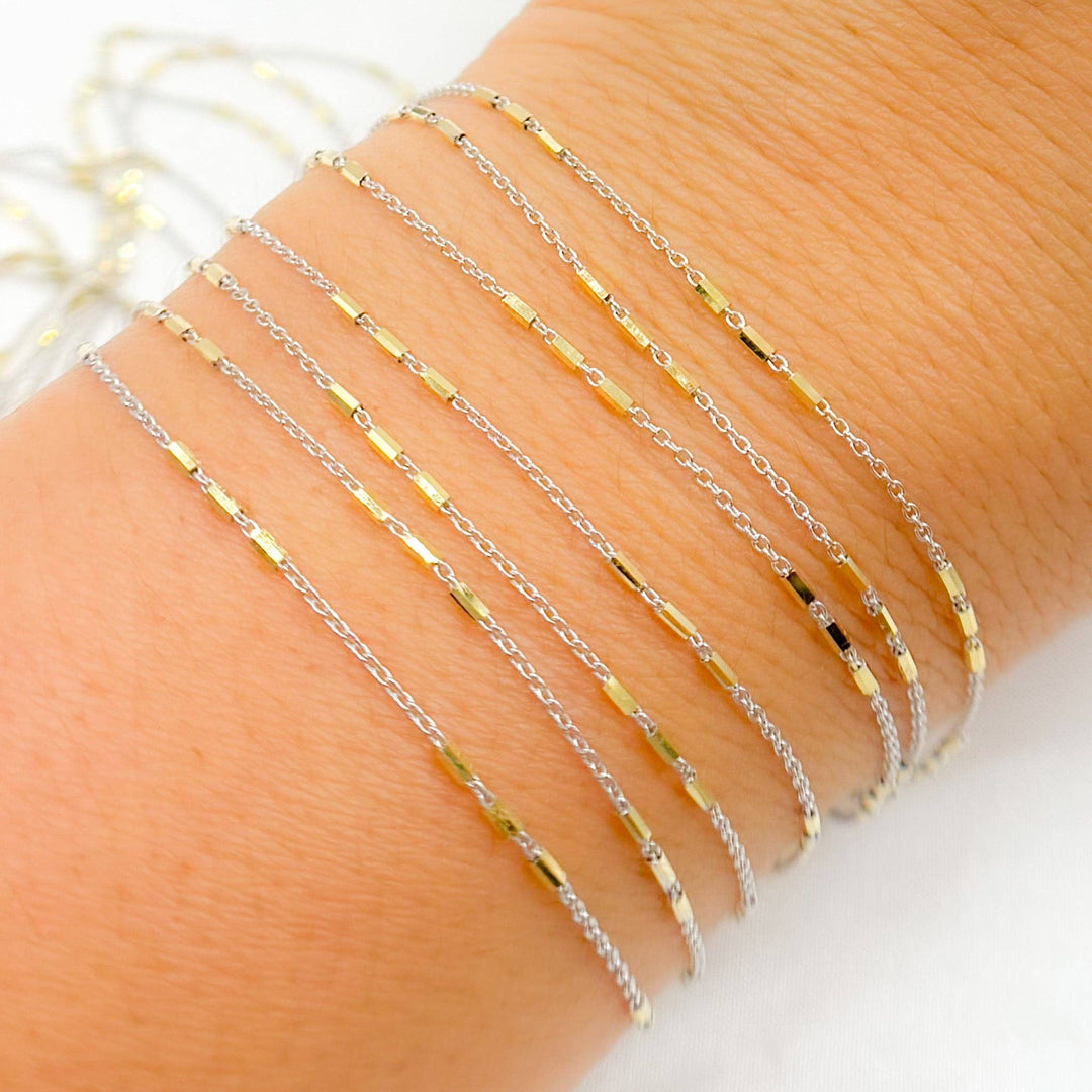 Cosmos Anklet - 14k Gold Luxe - Two-Tone Tri Bar - Celestial Chain