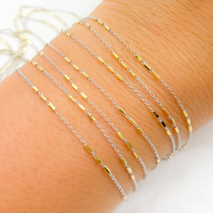 Cosmos Anklet - 14k Gold Luxe - Two-Tone Tri Bar - Celestial Chain