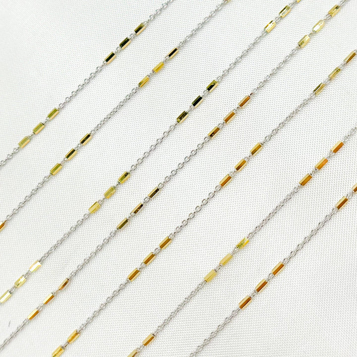 Cosmos Anklet - 14k Gold Luxe - Two-Tone Tri Bar - Celestial Chain