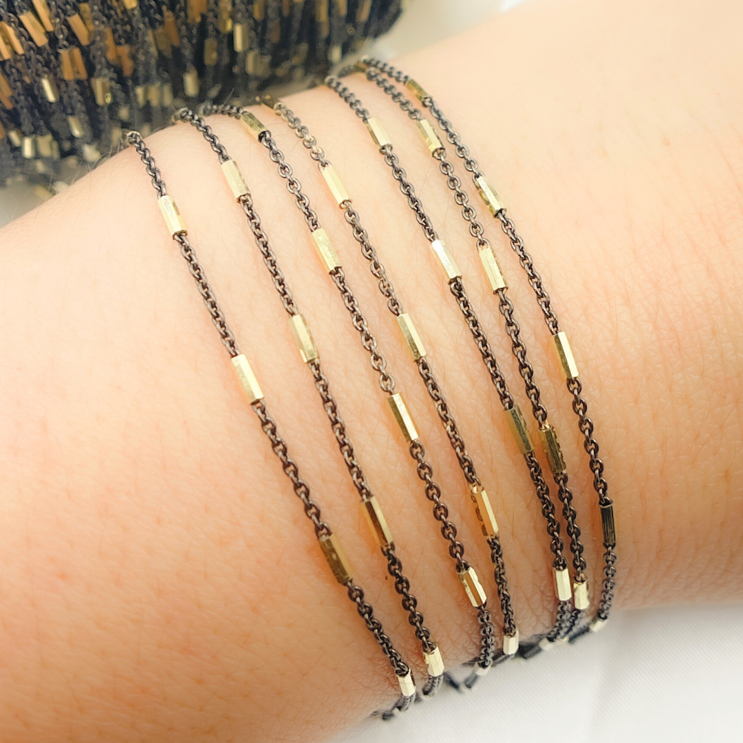 Eclipse Anklet - Modern Gold & Sterling Silver - The Contrast Chain