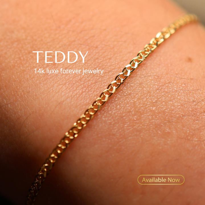 Teddy Anklet -  14k Solid Gold Luxe - The Forever Chain