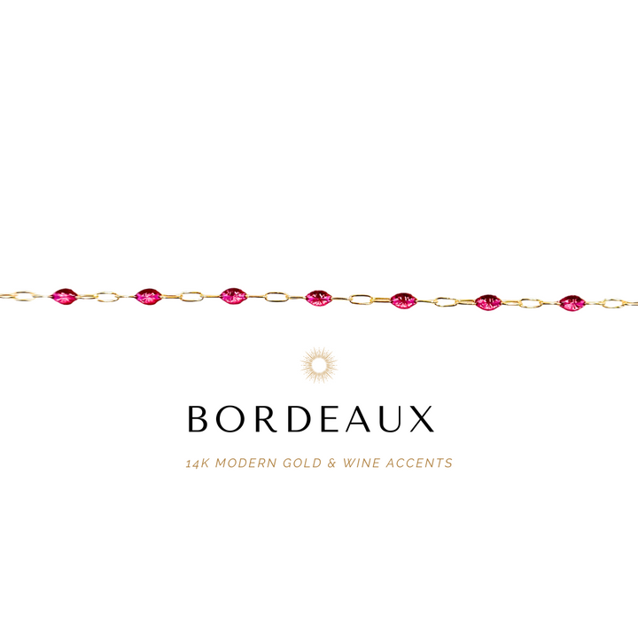 Bordeaux Anklet - 14k Gold Modern - Wine & Dine Rosé Anklet