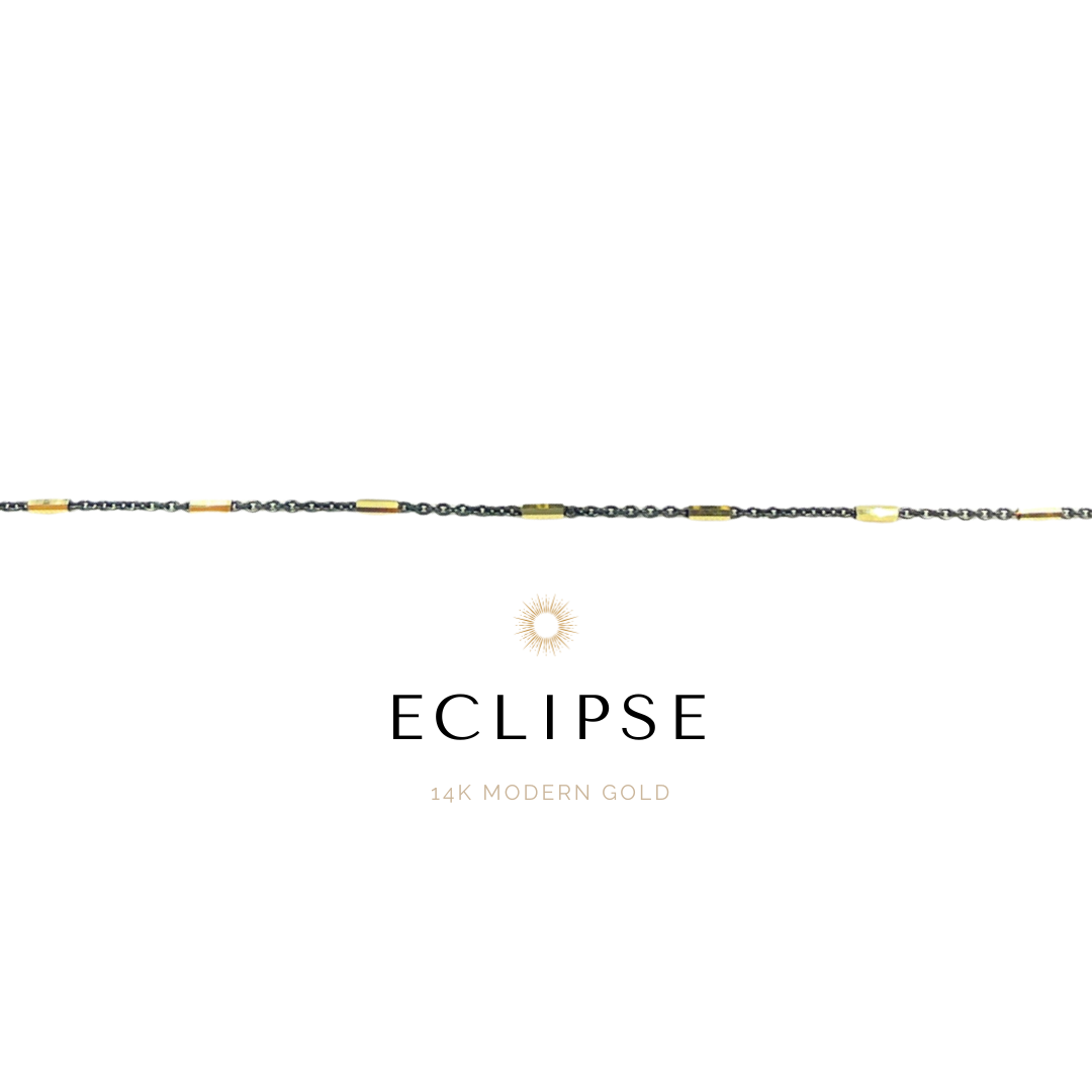 Eclipse Anklet - Modern Gold & Sterling Silver - The Contrast Chain