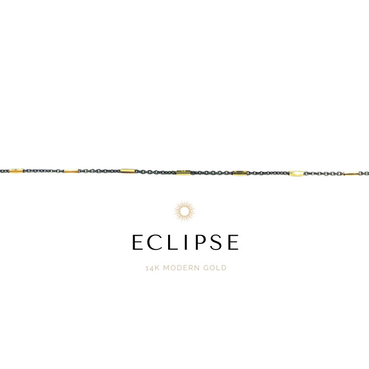 Eclipse Anklet - Modern Gold & Sterling Silver - The Contrast Chain