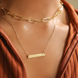 Birthstone Necklace Bar - Engrave it!