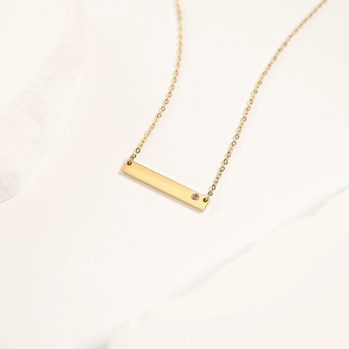 Birthstone Charm Necklace - Engraving Option