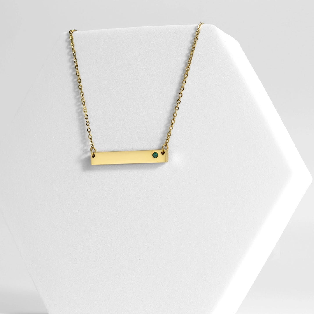 Birthstone Charm Necklace - Engraving Option