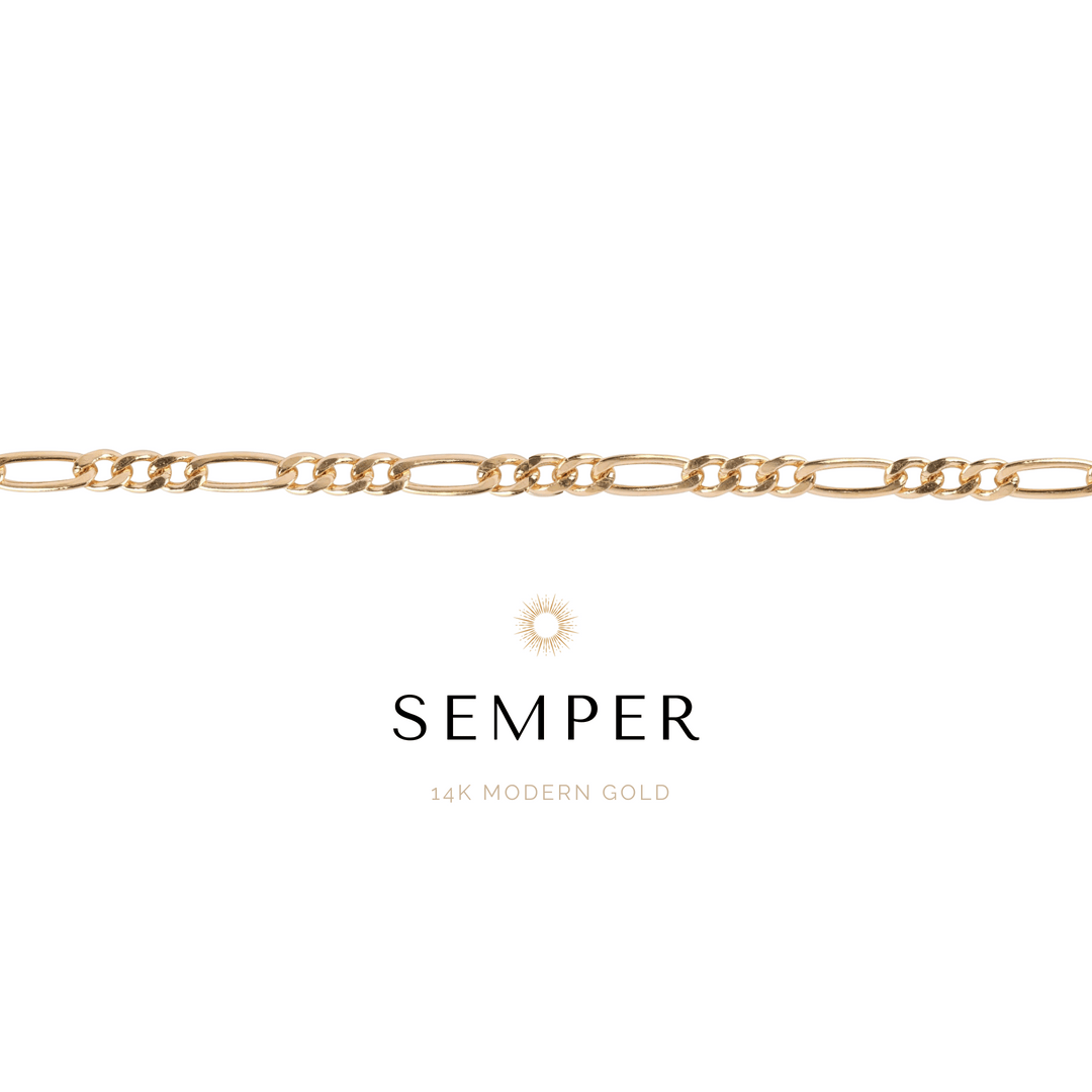 Hermes Anklet - 14k Gold Modern + 925 Silver