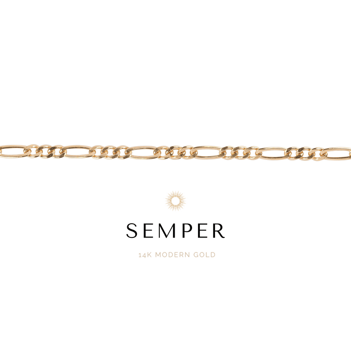 Hermes Anklet - 14k Gold Modern + 925 Silver
