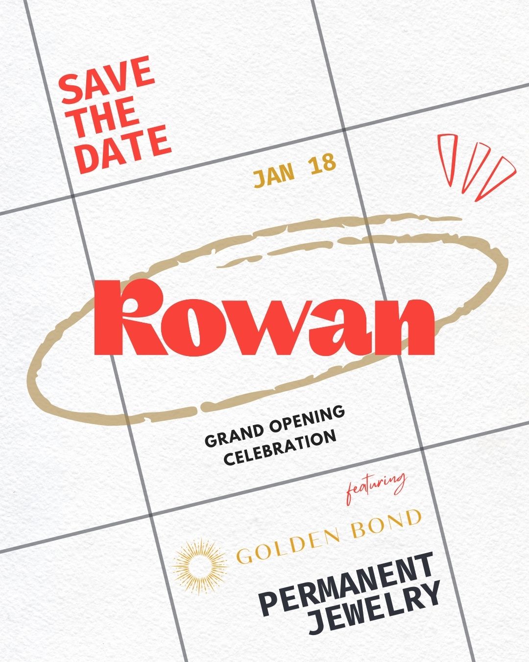 Permanent jewelry styling experience at Rowan ear piercing studio opening in Downtown Crown