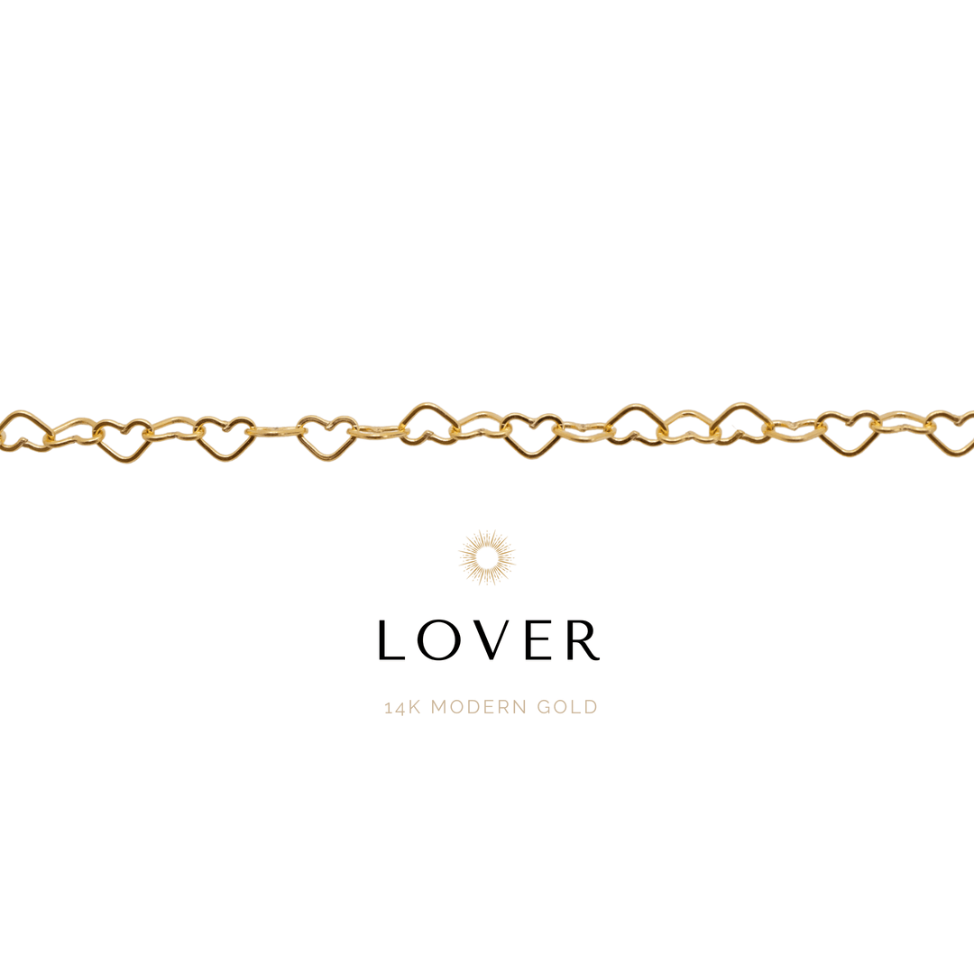 Heart Bracelet - The Lover Chain - 14k Golden Modern Fill Yellow