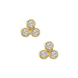 Trilogy Bubble Studs - 14k