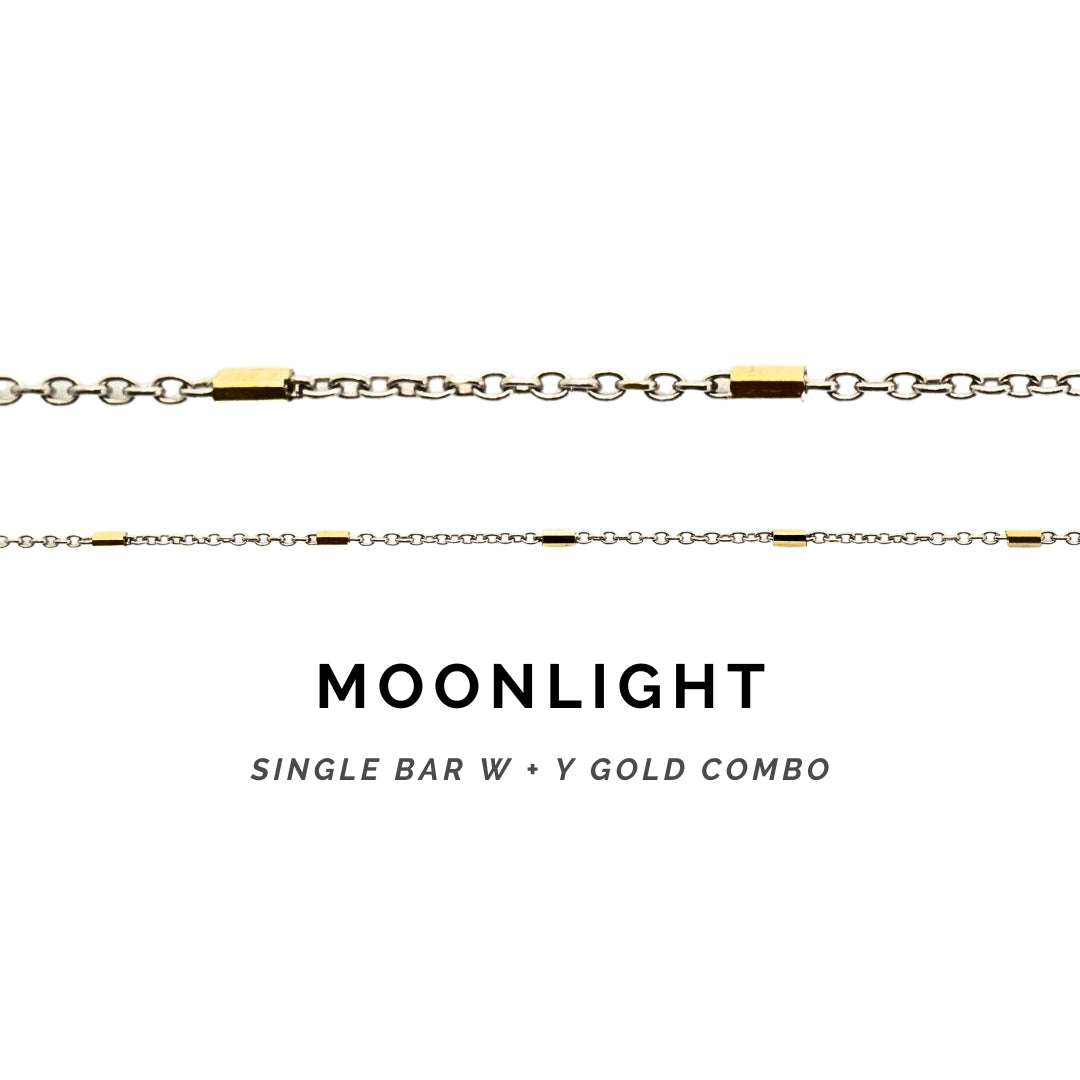 Moonlight Bracelet - 14k Two Tone Solid Gold