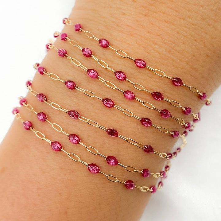 Bordeaux Anklet - 14k Gold Modern - Wine & Dine Rosé Anklet