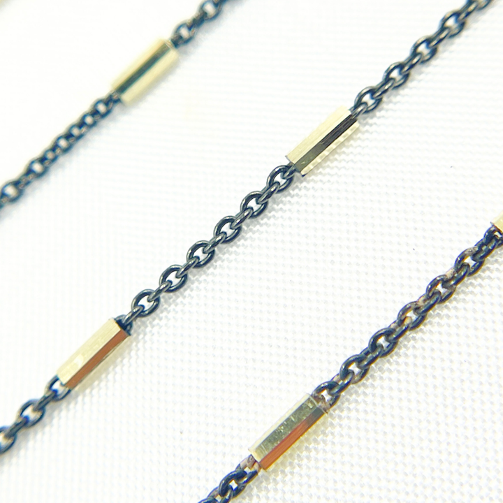 Eclipse Anklet - Modern Gold & Sterling Silver - The Contrast Chain