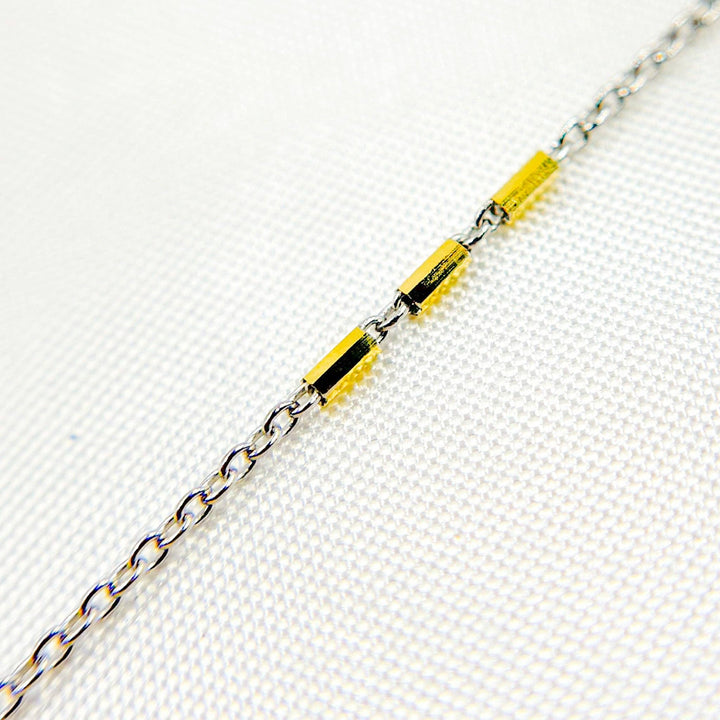 Cosmos Anklet - 14k Gold Luxe - Two-Tone Tri Bar - Celestial Chain